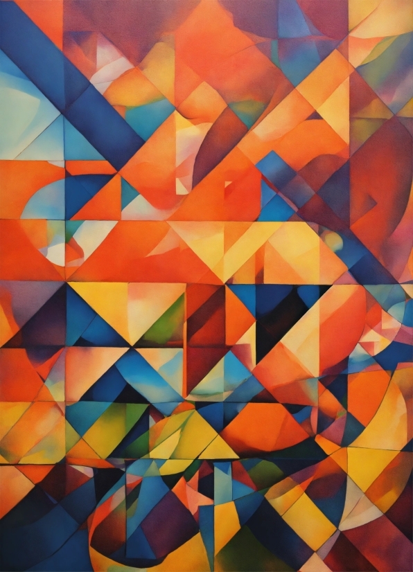 Colorfulness, Azure, Triangle, Orange, Rectangle, Art
