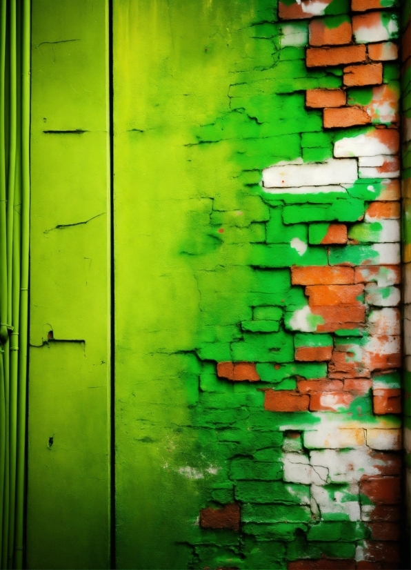 Colorfulness, Green, Rectangle, Wood, Fixture, Brickwork