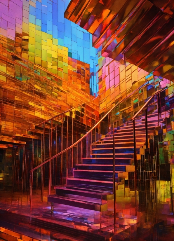 Colorfulness, Purple, Orange, Material Property, Tints And Shades, Stairs