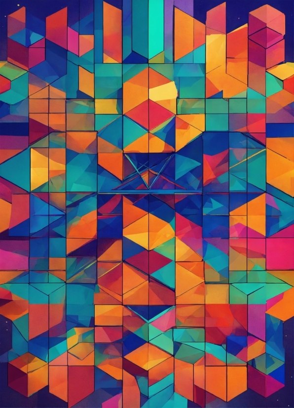 Colorfulness, Rectangle, Orange, Art, Material Property, Symmetry