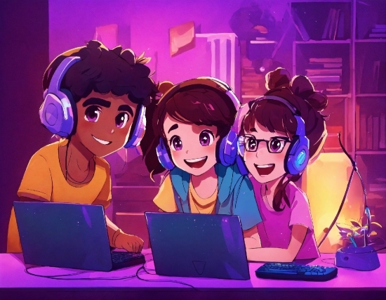 Computer, Laptop, Purple, Personal Computer, Cartoon, Violet