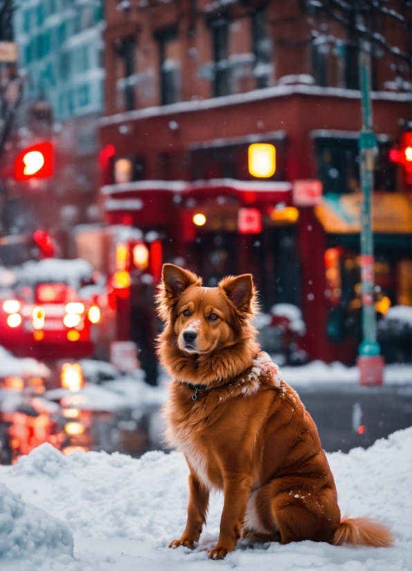 Corgi, Dog, Canine, Domestic Animal, Snow, Pet
