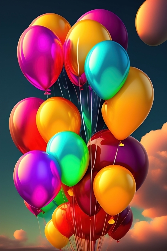 Create Ai Art From Text, Oxygen, Celebration, Balloon, Birthday, Balloons