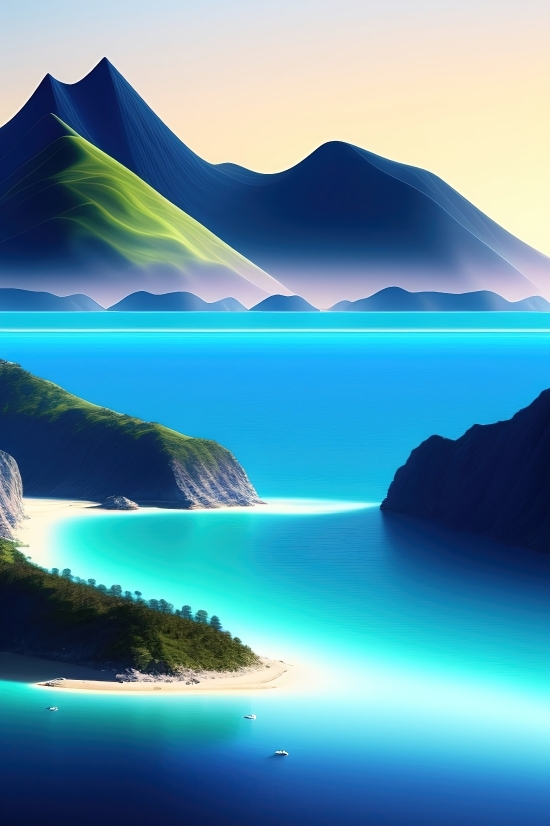 Dall E 2 Download Free, Sea, Landscape, Beach, Ocean, Sand