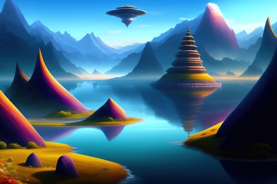 Dalle2 Open Ai, Dalle2 Open Ai, Pyramid, Moon, Design, Graphic