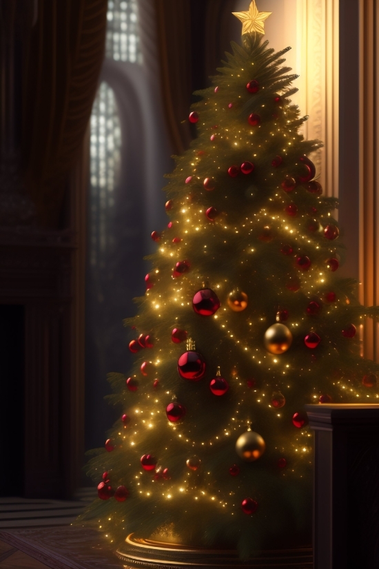 Decoration, Holiday, Celebration, Star, Tree, Light