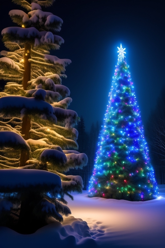 Decoration, Night, Holiday, Tree, Year, Lights