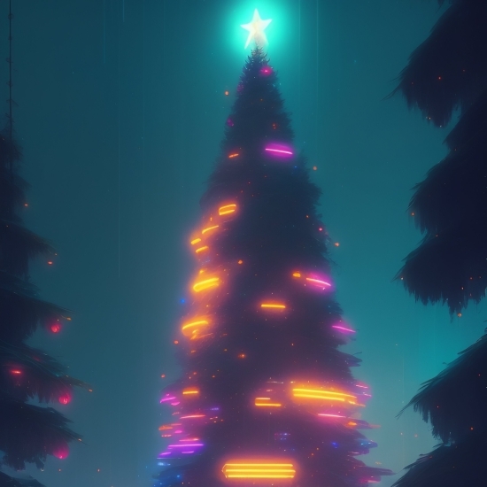Decoration, Star, Holiday, Winter, Tree, Snow