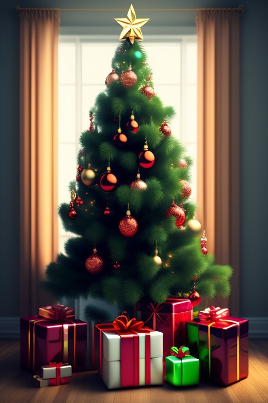Decoration, Tree, Holiday, Celebration, Gift, Decorated