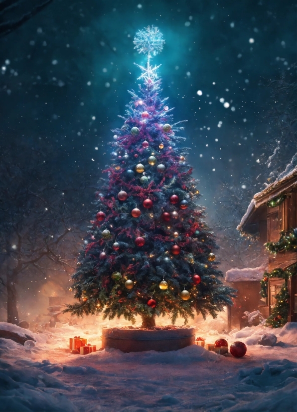 Decoration, Tree, Holiday, Celebration, Star, Winter