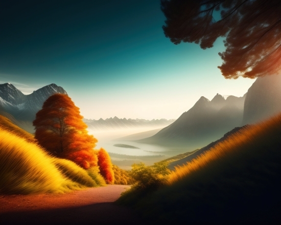 Deep Learning Ai Art, Deep Learning Ai Art, Sunset, Sky, Landscape, Sunrise