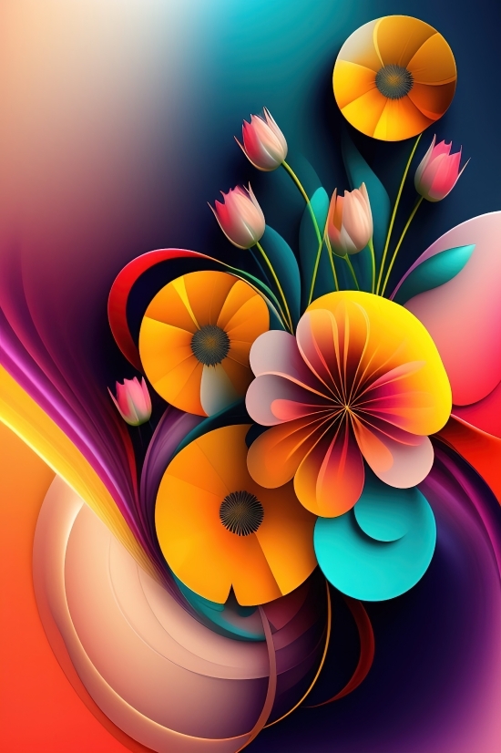 Design, Art, Colorful, Graphic, Wallpaper, Lotus