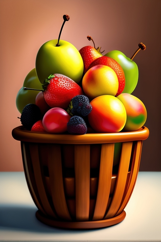 Dolly Ai Generator, Fruit, Food, Berry, Strawberry, Basket