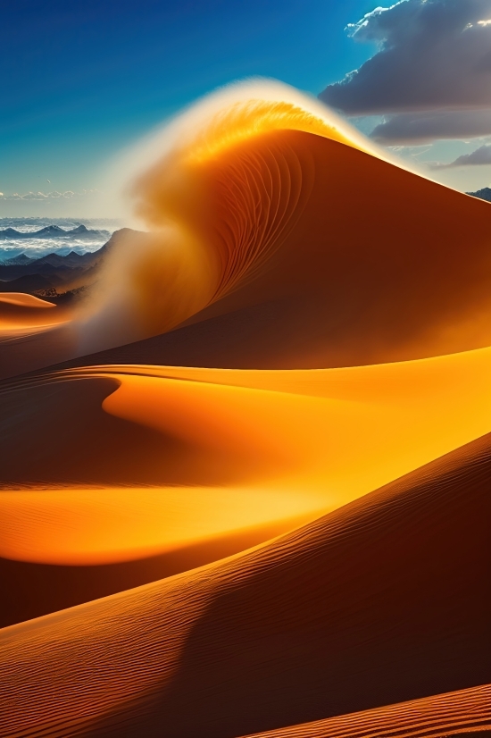 Dune, Desert, Sand, Landscape, Sun, Sky