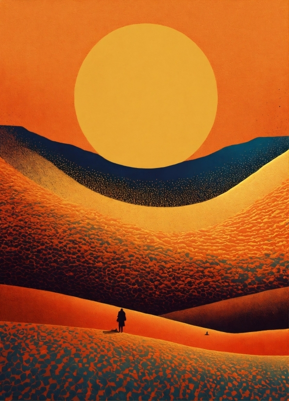 Dune, Sand, Desert, Orange, Wave, Sun