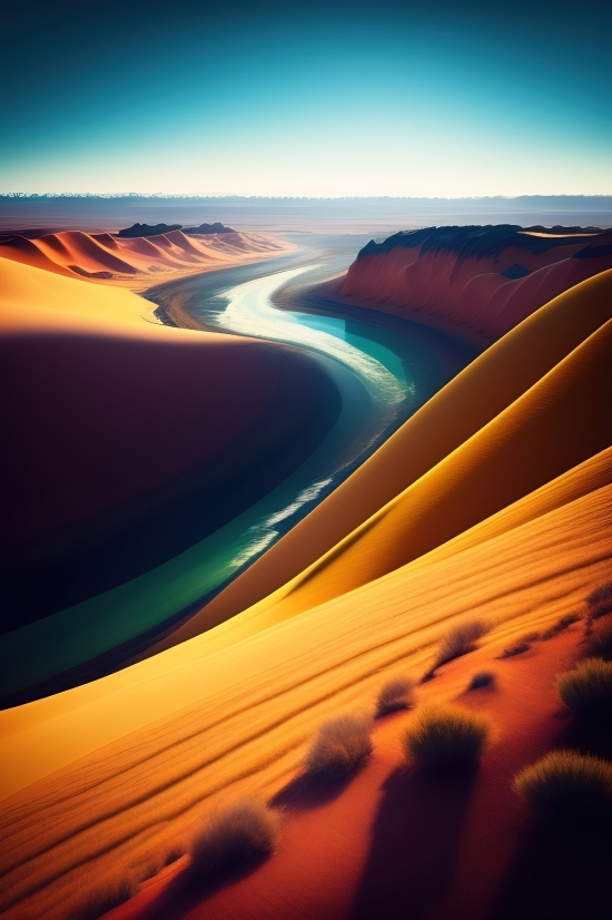 Dune, Sand, Light, Graphics, Art, Motion