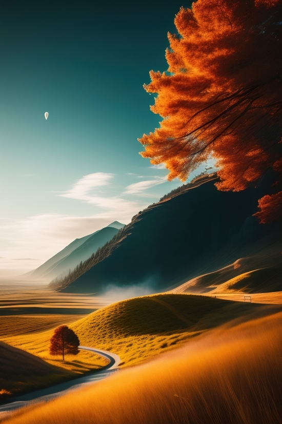 E Mini Ai, Sunset, Sun, Desert, Sky, Landscape