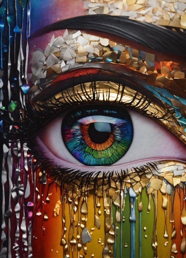 Eye, Eyelash, Human Body, Feather, Art, Glass