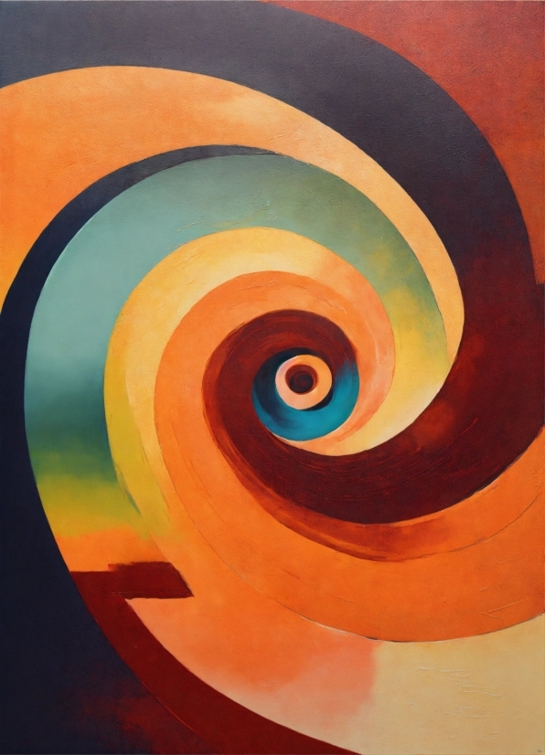 Eye, Orange, Art, Painting, Spiral, Circle
