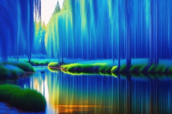 Fountain, Structure, Digital, Wallpaper, Light, Design