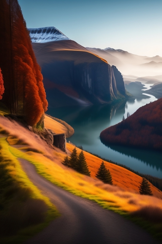 Free Ai Image Editor Online, Artificial Intelligence Art Work, Canyon, Landscape, Valley, Sky