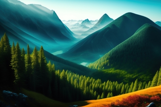 Free Ai Selfie Art, Lake, Landscape, Mountain, Sky, Mountains