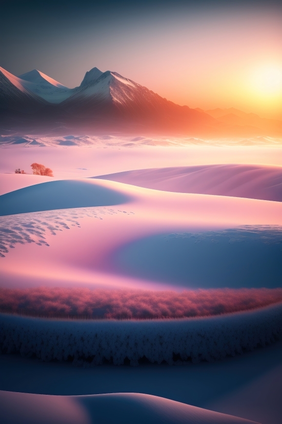 Free Ai Text To Art, Landscape, Sky, Dune, Sun, Sunset