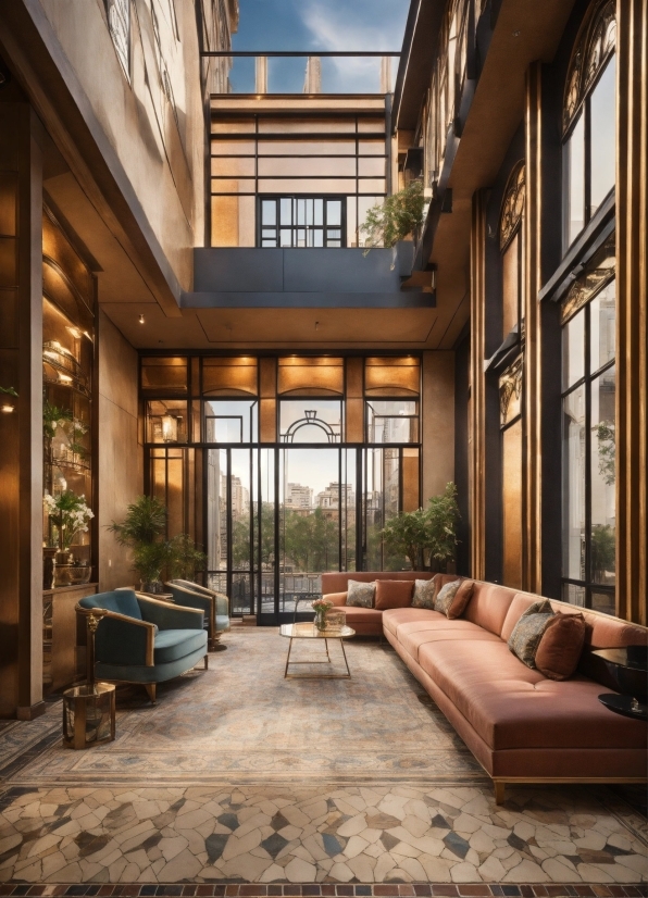 Furniture, Plant, Building, Window, Couch, Wood