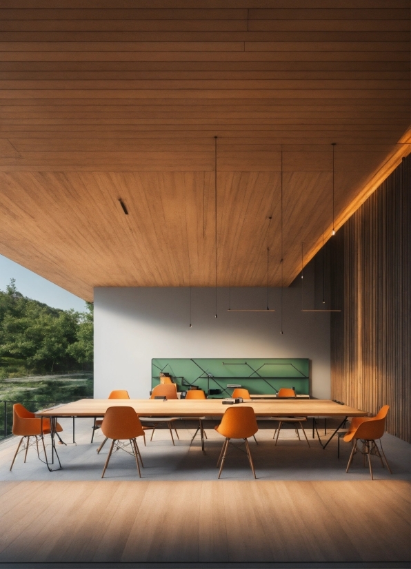 Furniture, Property, Table, Wood, Orange, Interior Design