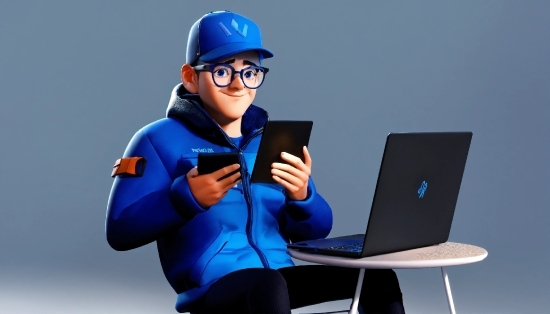 Glasses, Computer, Laptop, Smile, Helmet, Personal Computer