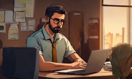 Glasses, Computer, Personal Computer, Laptop, Table, Vision Care