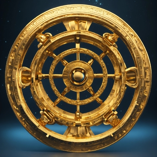Gold, Font, Emblem, Circle, Badge, Symmetry