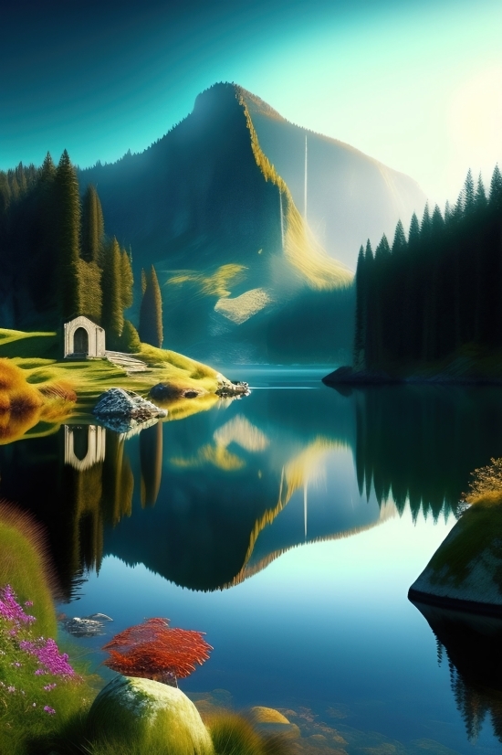 Google Ai Come To Life, Reflection, Lake, Water, Landscape, Sky