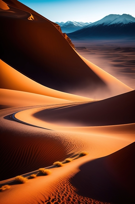 Huggingface Dalle, Dune, Desert, Sunset, Sun, Sand