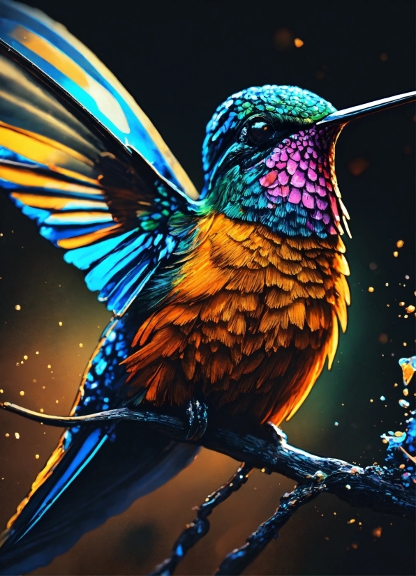 Hummingbird, Bird, Colorful, Color, Bright, Light