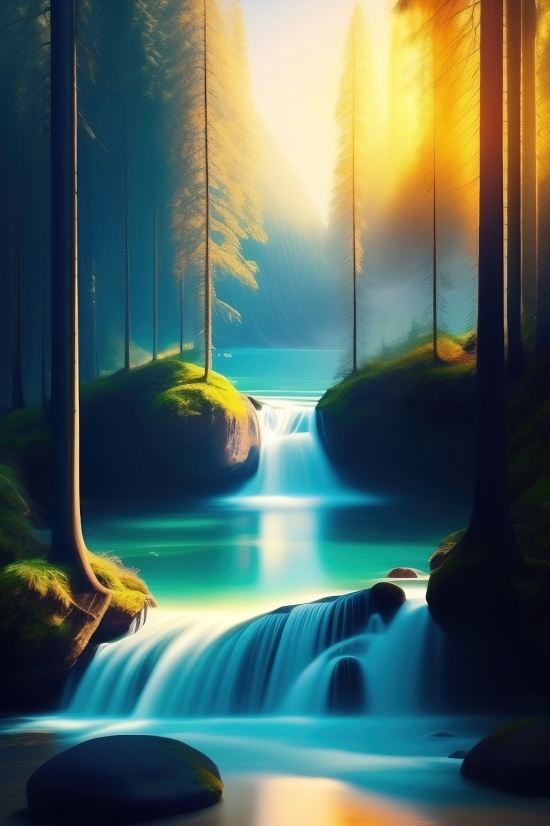 Image Ai Online, Computer Generated Art Website, Water, Light, Aquarium, Design