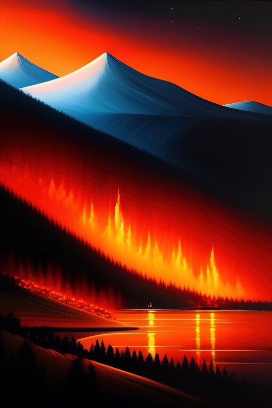 Image Enlarger Ai Free, Blaze, Sun, Light, Sunset, Flame