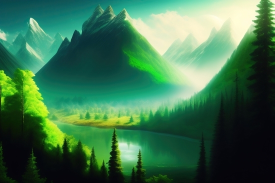 Image Pixel Enhancer Free, Reflection, Lake, Landscape, Sky, Sunset