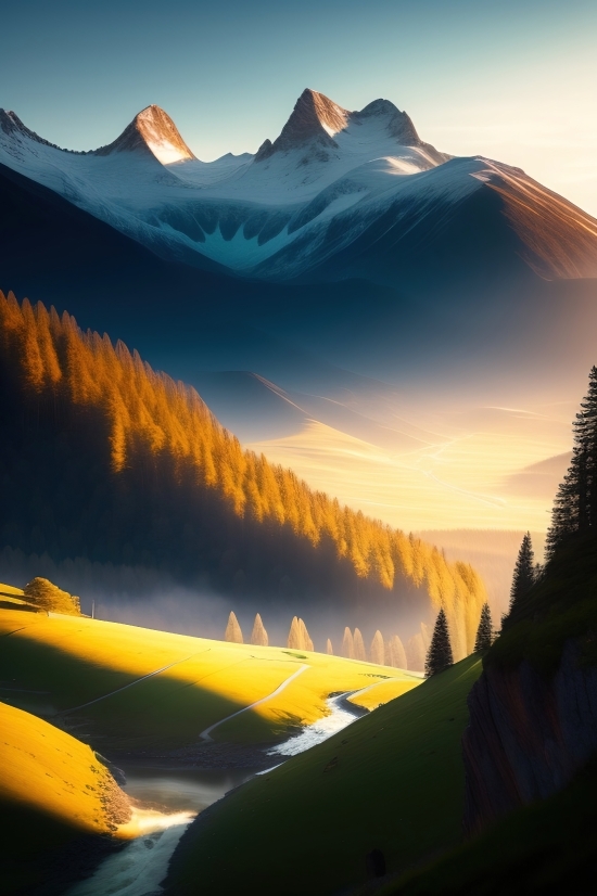 Landscape, Canyon, Mountain, Sky, Valley, Sunset