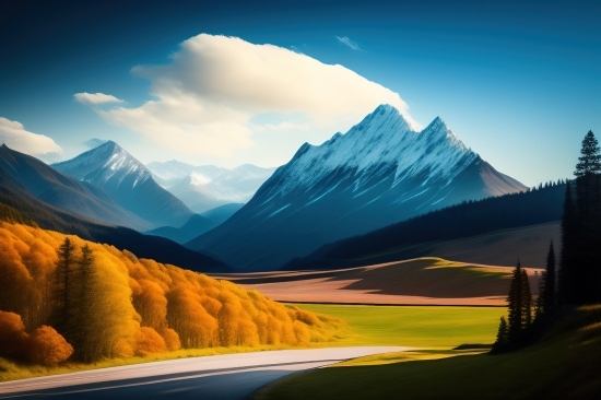 Landscape, Highland, Sky, Horizon, Range, Rural