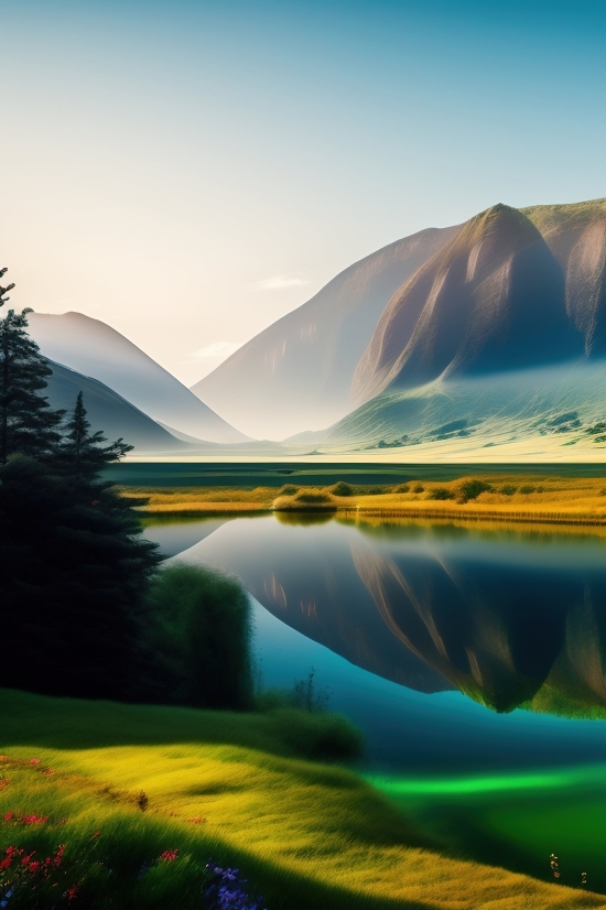 Landscape, Sky, Horizon, Lake, Cloud, Rural