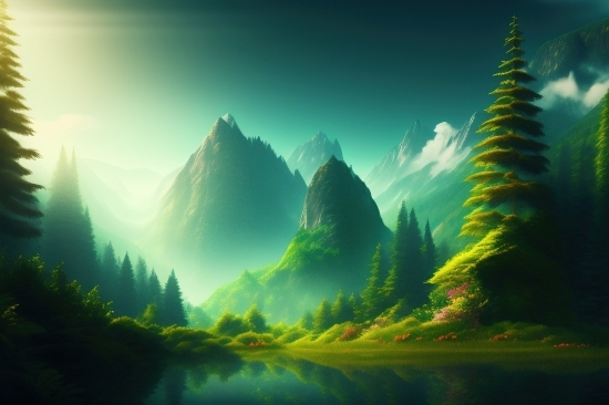 Landscape, Sky, Summer, Lake, Clouds, Cloud