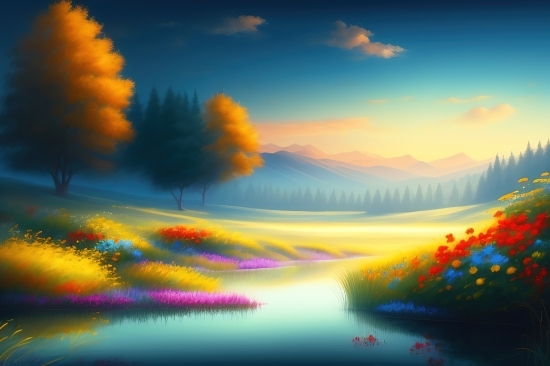 Landscape, Sky, Sun, Sunset, Horizon, Asphalt