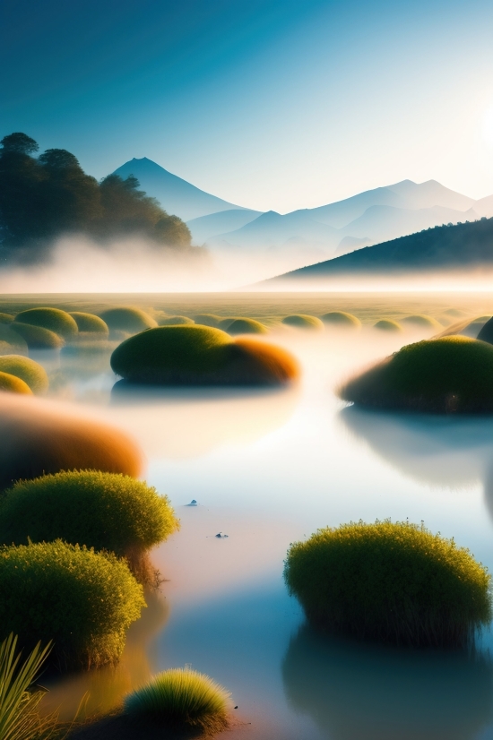 Landscape, Sky, Sunset, Horizon, Sun, Summer