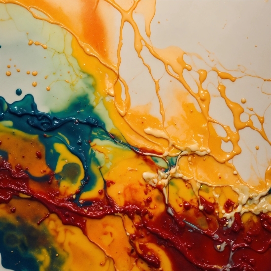 Liquid, Art Paint, Paint, Water, Fluid, Orange