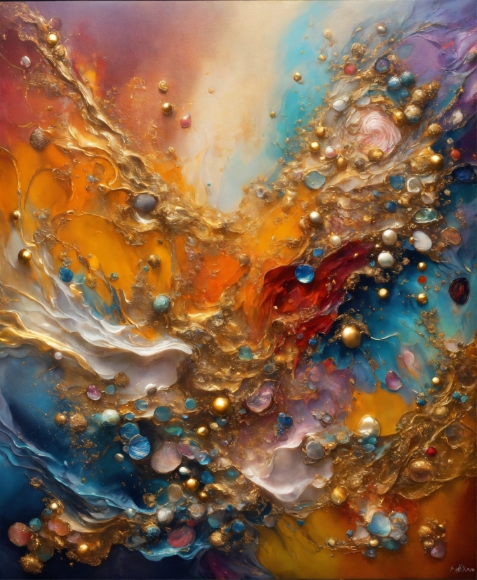 Liquid, Fluid, Orange, Water, Art, Paint