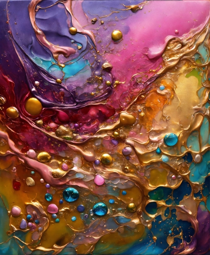 Liquid, Organism, Purple, Pattern, Circle, Glass