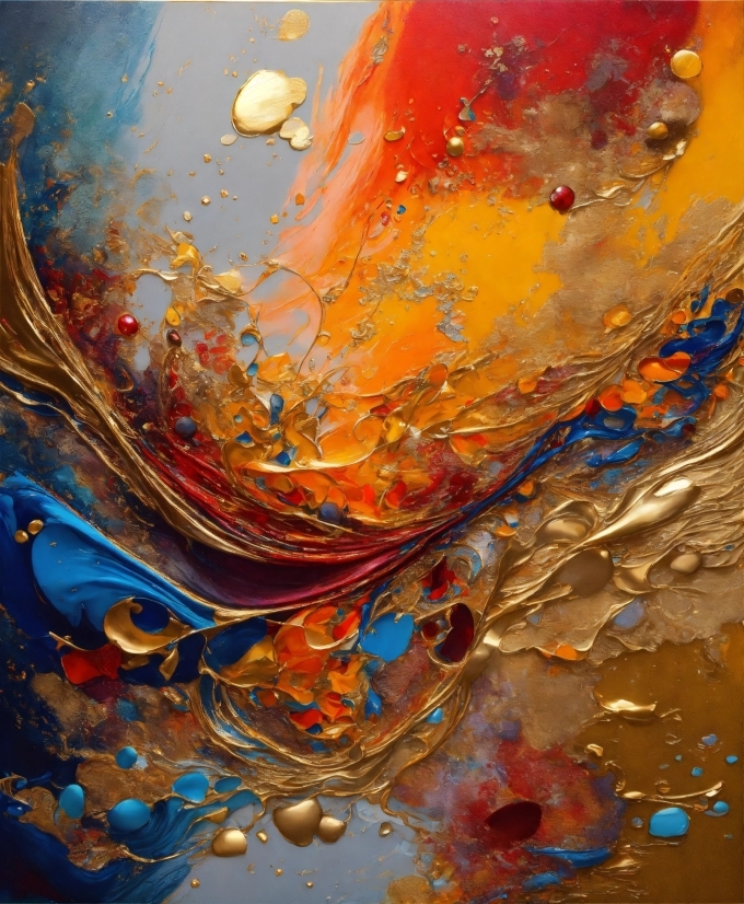 Liquid, Paint, Art Paint, Amber, Water, Orange