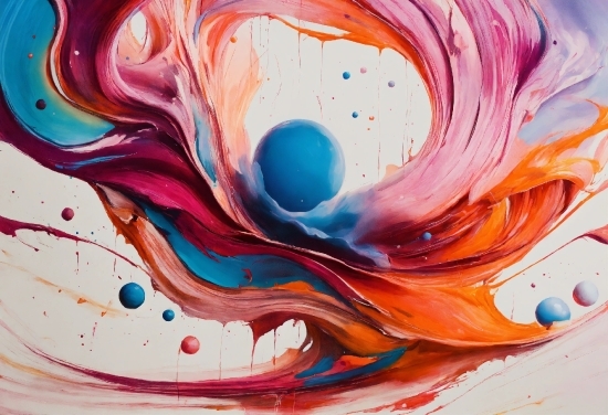 Liquid, Paint, Painting, Art, Pink, Balloon