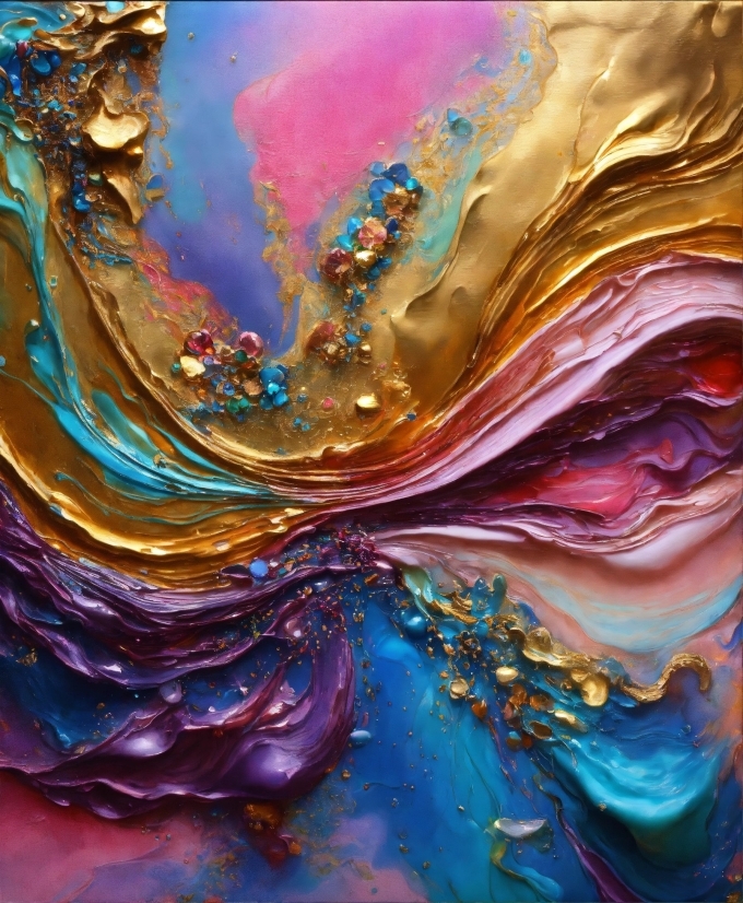 Liquid, Purple, Azure, Paint, Fluid, Art Paint